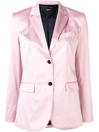 Theory Chintz Single-breasted Blazer In Pink