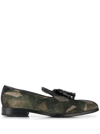 Jimmy Choo Foxley Army Mix Distressed Camo Loafers