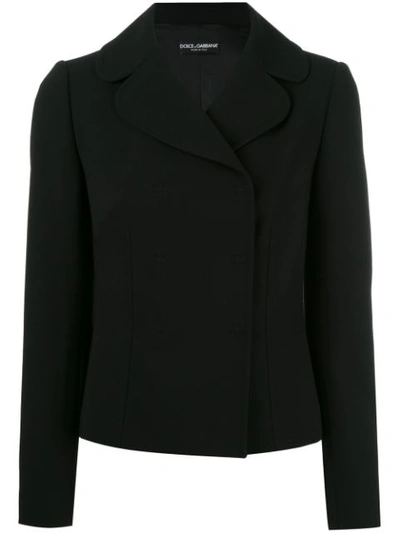 Dolce & Gabbana Double-breasted Notch-lapel Wool Jacket In Black