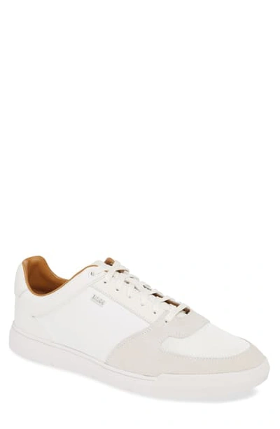 Hugo Boss Men's Cosmo Leather & Suede Low-top Sneakers In White