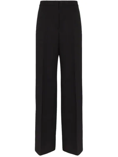 Jil Sander Split-cuff Wool-blend Trousers In Blue