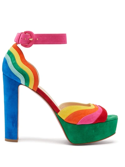 Christian Louboutin Degratissimo 130 Rainbow-suede Sandals