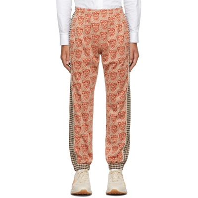 Gucci Tiger-jacquard Cotton-blend Track Pants In Neutrals