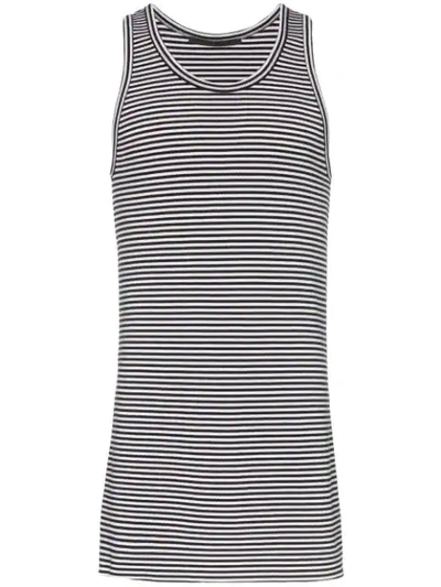 Haider Ackermann Striped Longline Wool Tank Top In Black