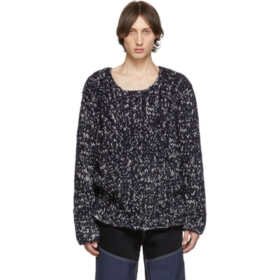 Jacquemus Berger Cable-knit Wool Sweater In Blue