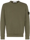 Stone Island Logo-patch Long-sleeved Wool Jumper In Green