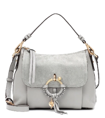 See By Chloé See By Chloe Joan Small Leather & Suede Shoulder Bag In Grey