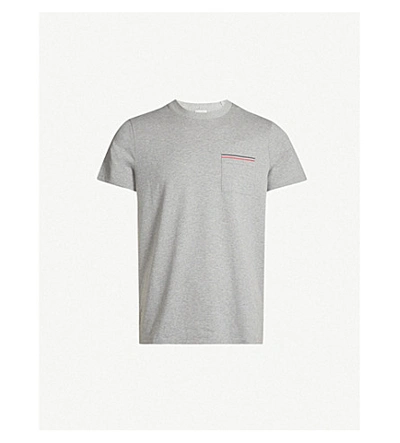 Moncler Patch-pocket Cotton-jersey T-shirt In Grey