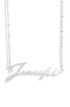 Argento Vivo Personalized Script Name Necklace In Silver