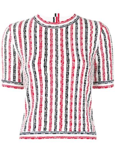 Thom Browne Vertical-stripe T-shirt In White