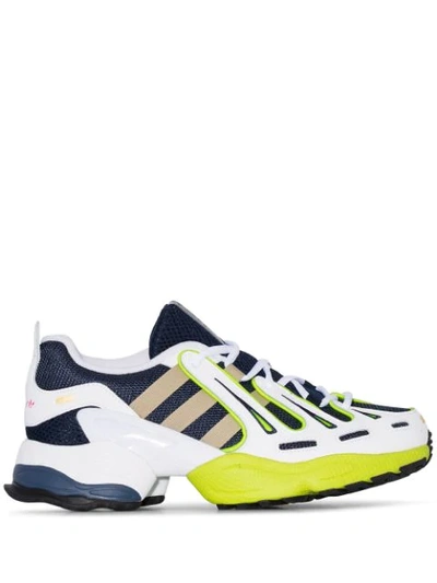 Adidas Originals Adidas White, Green And Blue Eqt Gazelle Leather Sneakers In Blue ,yellow