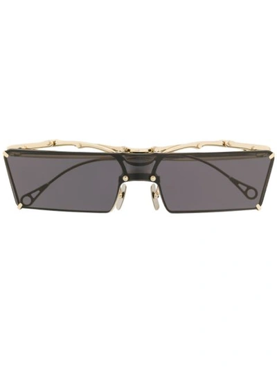 Innerraum Rectangular Frame Sunglasses In Gold