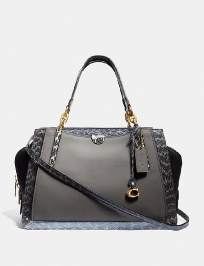 Coach Dreamer 36 In Colorblock With Snakeskin Detail In B4/heather Grey Multi