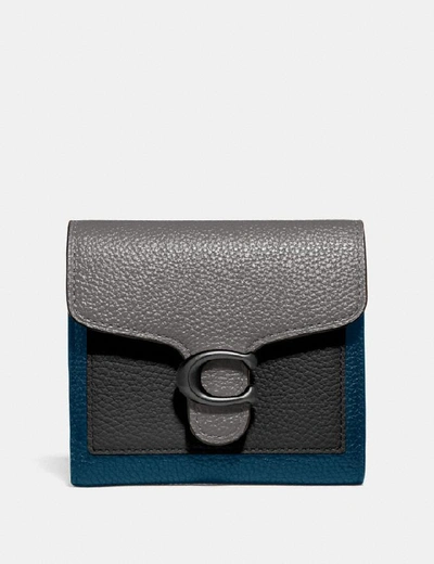 Coach Tabby Small Wallet In Colorblock In Grey In Heather Grey Multi/pewter