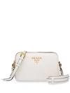 Prada Double-zip Shoulder Bag In White