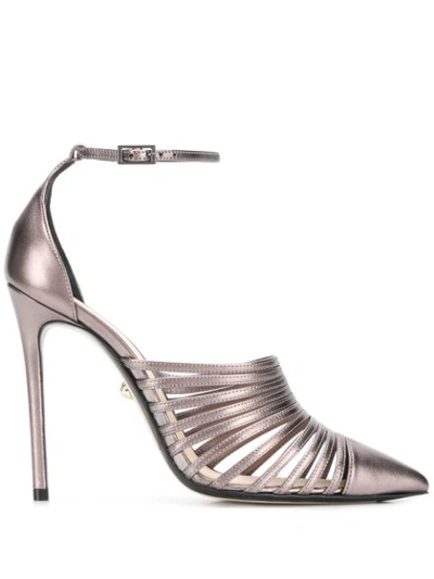 Alevì Metallic Strappy Pumps In Pink