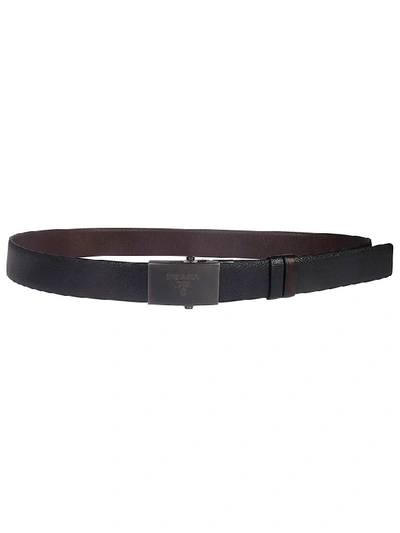 Prada Buckled Belt In Black/coffee