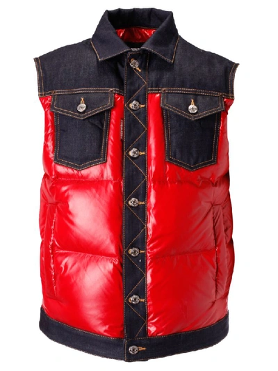 Dsquared2 Padded Gilet In Red/blue