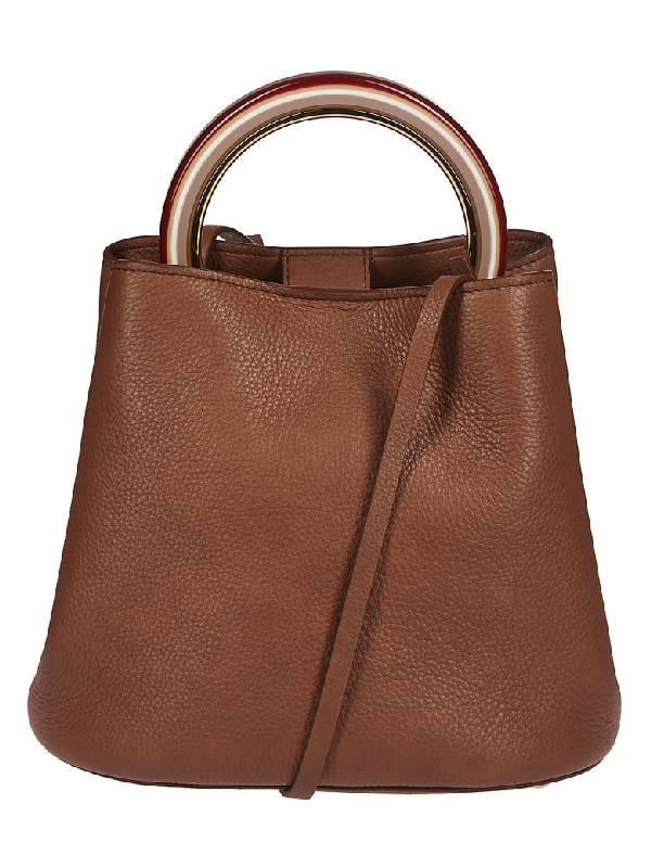 Marni Ring Handle Bucket Bag In Brown ModeSens