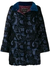 Etro Baroque Velvet Puffer Jacket In Blue