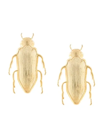 Natia X Lako Big Beetle Earrings In Gold