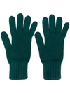 Pringle Of Scotland Gloves With Ribbed Details In Green