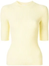 Dion Lee Fitted Ribbed Top In Yellow