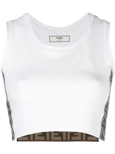 Fendi Ff Print Cropped Top In White