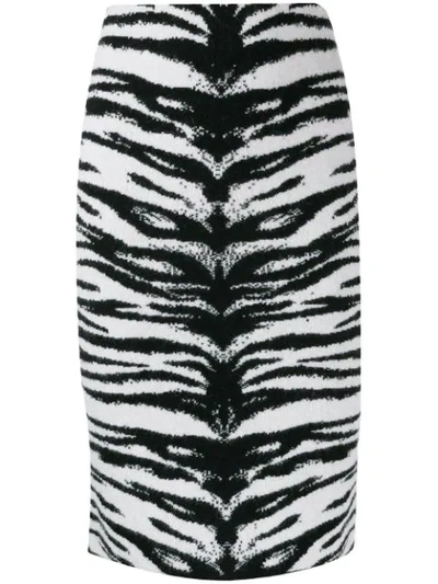 Laneus Zebra Print Skirt In Neutrals