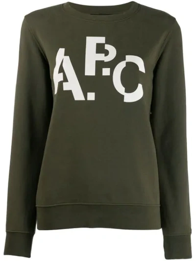 Apc Distorted Logo Jumper In Green