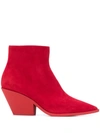 Casadei Zip Fastening Ankle Boots In Red