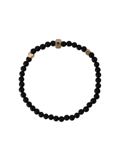 Luis Morais Star Enameled Octagon Bracelet In Black