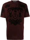 Dolce & Gabbana Flocked Print T-shirt In Brown