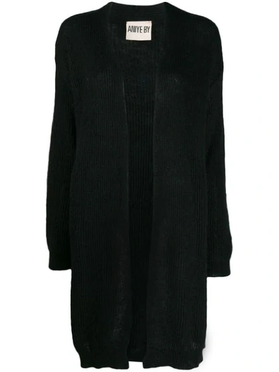 Aniye By Open Front Knit Cardigan In 002 Nero