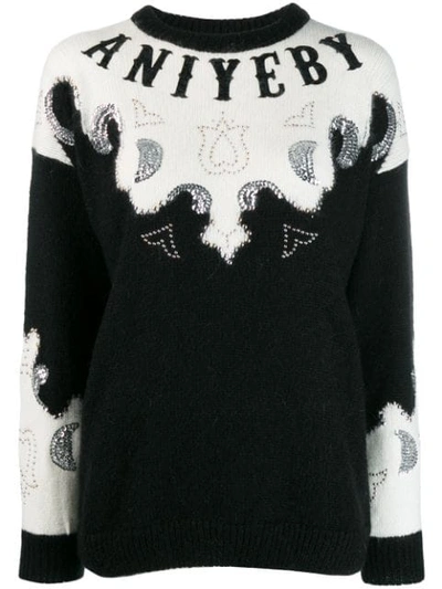 Aniye By Embellished Logo Sweater In Black