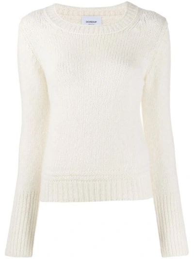 Dondup Round Neck Knitted Jumper In Neutrals