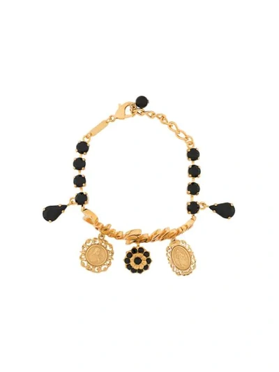 Dolce & Gabbana Logo And Medallions Bracelet In Gold