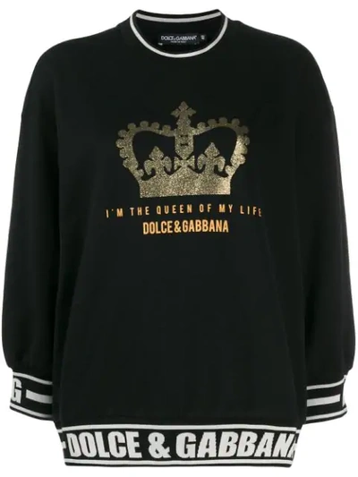 Dolce & Gabbana Quote Short Three-quarter Sleeved Sweater In N0000