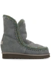 Mou Knitted Detail Boots In Grey