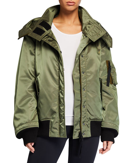 Reebok X Victoria Beckham Double-Layer Hooded Jacket In Army Green ...