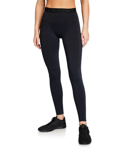 Victoria Beckham Logo-band Active Tights In Black