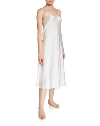Neiman Marcus Long Silk Nightgown In White