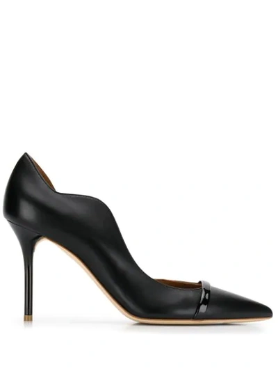 Malone Souliers Pointed Scallop-edged Pumps In Black