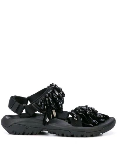 Area Crystal Embellished Sandals In Black