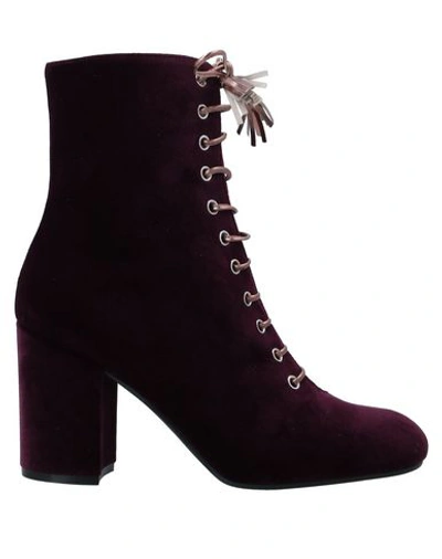 Pollini Ankle Boots In Purple