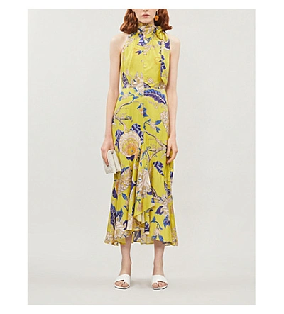 Whistles Peria Floral-print Satin Maxi Dress In Black ModeSens
