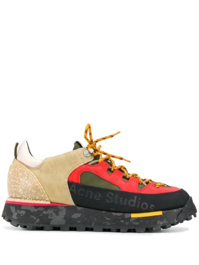 Acne Studios Berton Multicoloured Hiking Sneakers In Black