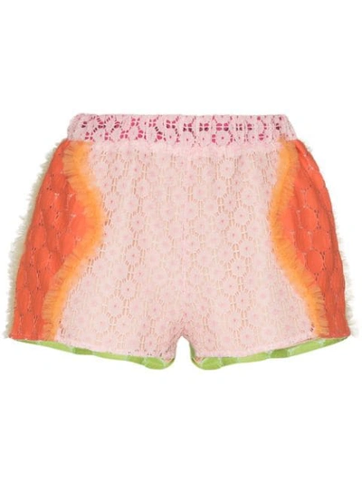 Viktor & Rolf High-waisted Lace Shorts In Multicolour