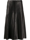 Arma Al-line Leather Skirt In Black