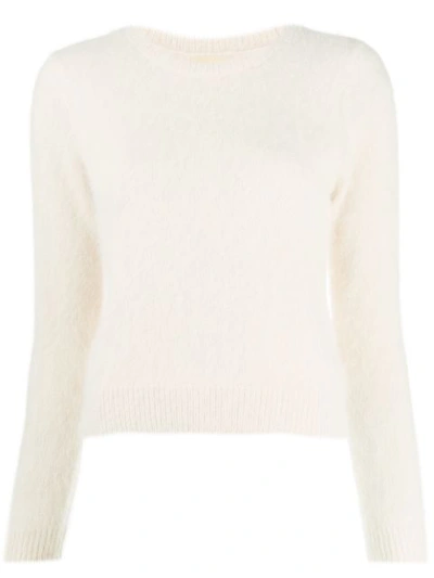 Bellerose Round Neck Fuzzy Knit Jumper In Neutrals